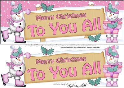 Large Dl Xmas to You All Snowmen Signpost