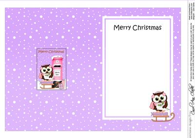 5x7 Christmas Little Hoot Owl Postbox Matching Insert