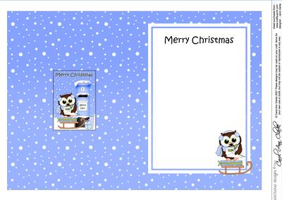 5x7 Christmas Little Hoot Owl Postbox Matching Insert
