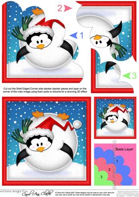 Xmas Oops Penguin Snowball Fan Pyramage Topper