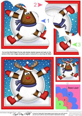 Xmas Oops Rudolph Snowball Fan Pyramage Topper