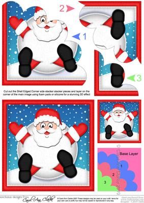 Xmas Oops Santa Snowball Fan Pyramage Topper