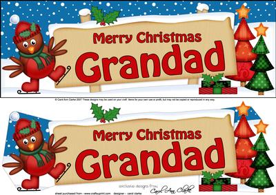 Large Dl Xmas Grandad Robin Signpost 3D Decoupage