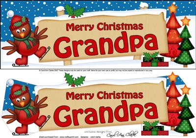 Large Dl Xmas Grandpa Robin Signpost 3D Decoupage