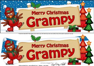 Large Dl Xmas Grampy Robin Signpost 3D Decoupage