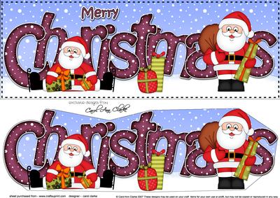 Large Dl Christmas Santa Quick Card 3D Decoupage