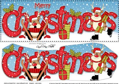 Large Dl Christmas Rudolph Quick Card 3D Decoupage