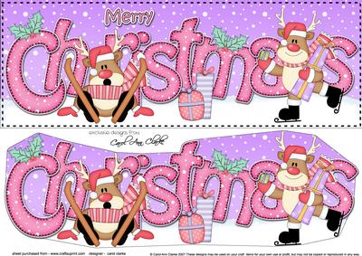 Large Dl Christmas Rudolph Quick Card 3D Decoupage