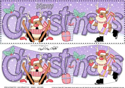 Large Dl Christmas Rudolph Quick Card 3D Decoupage