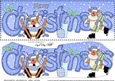 Large Dl Christmas Rudolph Quick Card 3D Decoupage