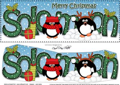 Large Dl Xmas Solomon Penguins 3D Decoupage