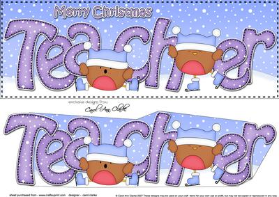 Large Dl Xmas Teacher Bobbin Robin 3D Decoupage
