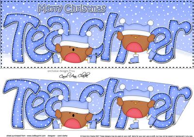 Large Dl Xmas Teacher Bobbin Robin 3D Decoupage