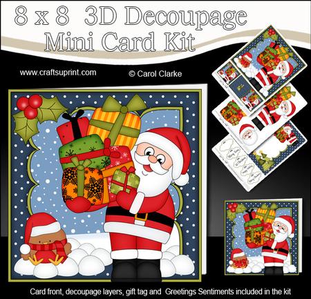 8x8 Xmas Santa Mini Kit 3D Decoupage