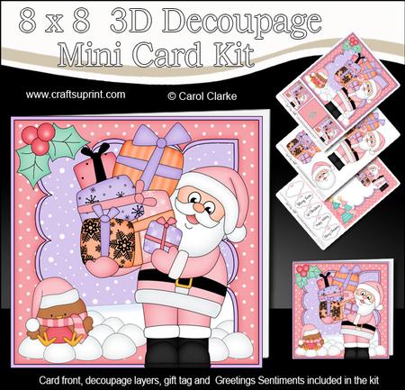 8x8 Xmas Santa Mini Kit 3D Decoupage