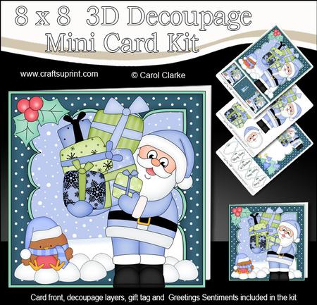 8x8 Xmas Santa Mini Kit 3D Decoupage