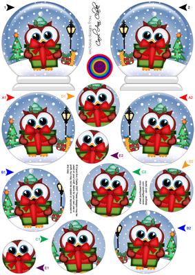 3D Little Hoot Owl Snow Globe Shaped Tree Decoration