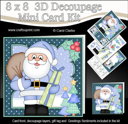 8x8 Xmas Santa Mini Kit 3D Decoupage