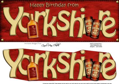 Large Dl Happy Birthday from Yorkshire 3D Decoupage