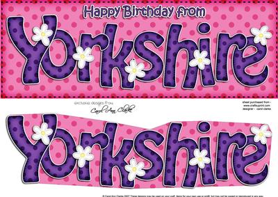 Large Dl Happy Birthday from Yorkshire 3D Decoupage