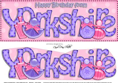 Large Dl Happy Birthday from Yorkshire 3D Decoupage