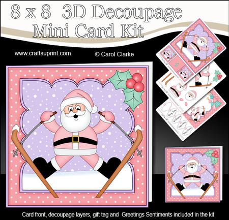 8x8 Xmas Ooops Santa Mini Kit 3D Decoupage