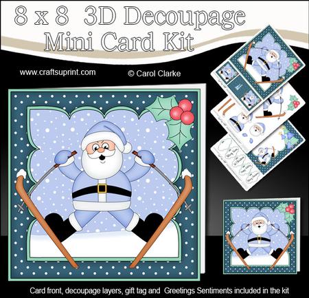 8x8 Xmas Ooops Santa Mini Kit 3D Decoupage