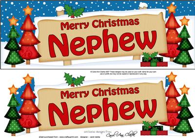 Large Dl Xmas Nephew Trees Signpost Easicut Decoupage