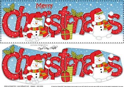 Large Dl Christmas Snowmen 3D Decoupage