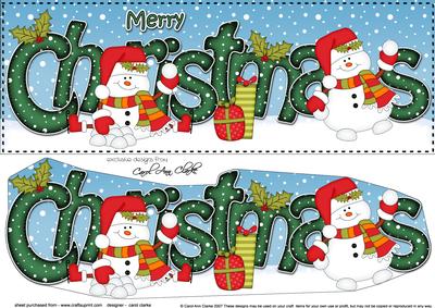Large Dl Christmas Snowmen 3D Decoupage