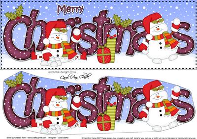 Large Dl Christmas Snowmen 3D Decoupage