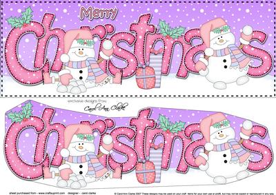 Large Dl Christmas Snowmen 3D Decoupage