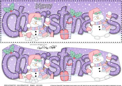 Large Dl Christmas Snowmen 3D Decoupage