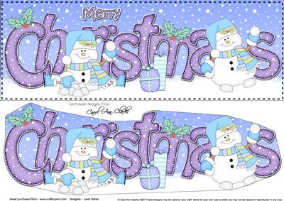 Large Dl Christmas Snowmen 3D Decoupage