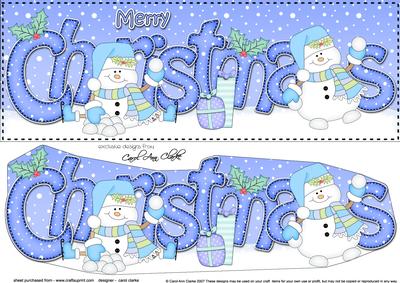 Large Dl Christmas Snowmen 3D Decoupage