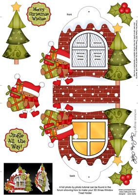 3D Robin Xmas Window Treat Holder Christmas Decoration