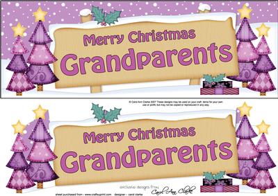 Xmas Grandparents Trees Signpost Large Dl