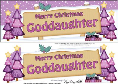 Xmas Goddaughter Trees Signpost Large Dl