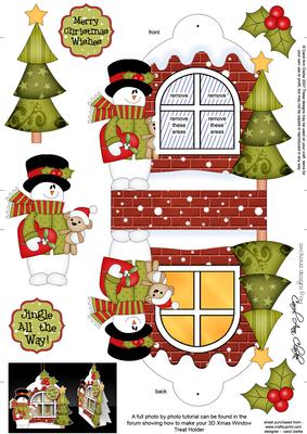 3D Snowman Xmas Window Treat Holder Christmas Decoration