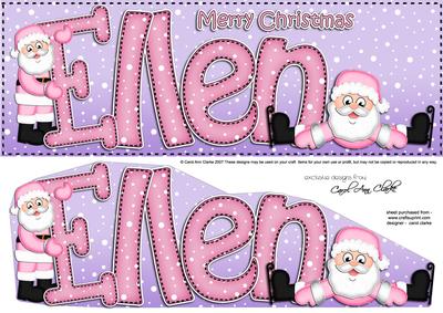 Large Dl Xmas Ellen Santa 3D Decoupage