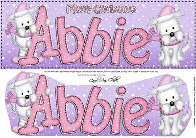 Large Dl Xmas Abbie Westie Dog 3D Decoupage