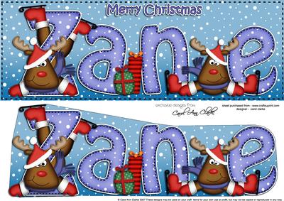 Large Dl Xmas Zane Rudolph 3D Decoupage