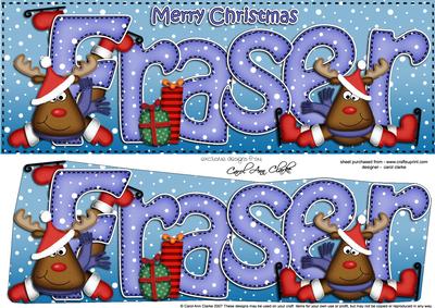 Large Dl Xmas Fraser Rudolph 3D Decoupage