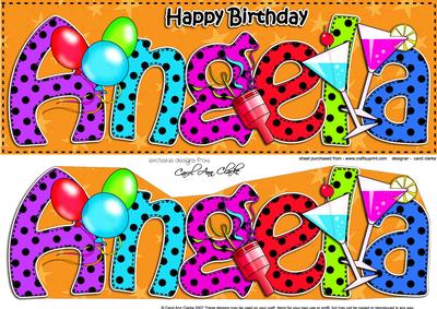 Large Dl Birthday Angela Celebrations 3D Decoupage
