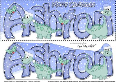 Large Dl Xmas Ashton Denis Dinosaur 3D Decoupage