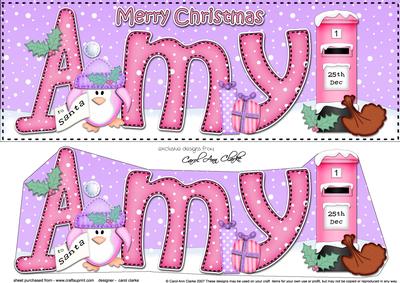 Large Dl Xmas Amy Pip Penguin 3D Decoupage