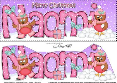Large Dl Xmas Naomi Cute Robin 3D Decoupage