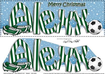 Large Dl Xmas Alexx Football 3D Decoupage