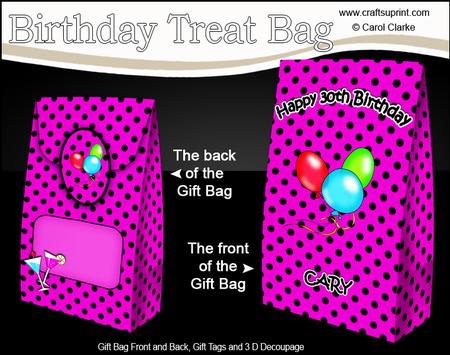 3D 30th Birthday Cary Gift Bag Mini Kit
