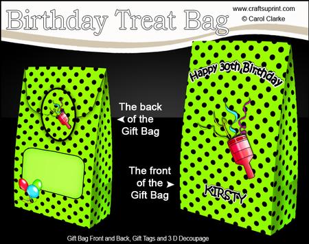 3D 30th Birthday Kirsty Gift Bag Mini Kit